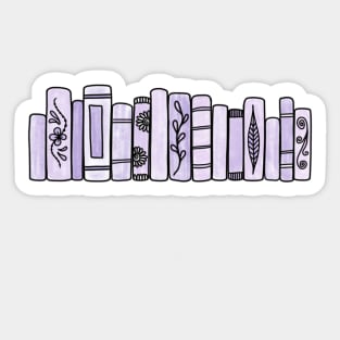 Purple Pastel Books Sticker